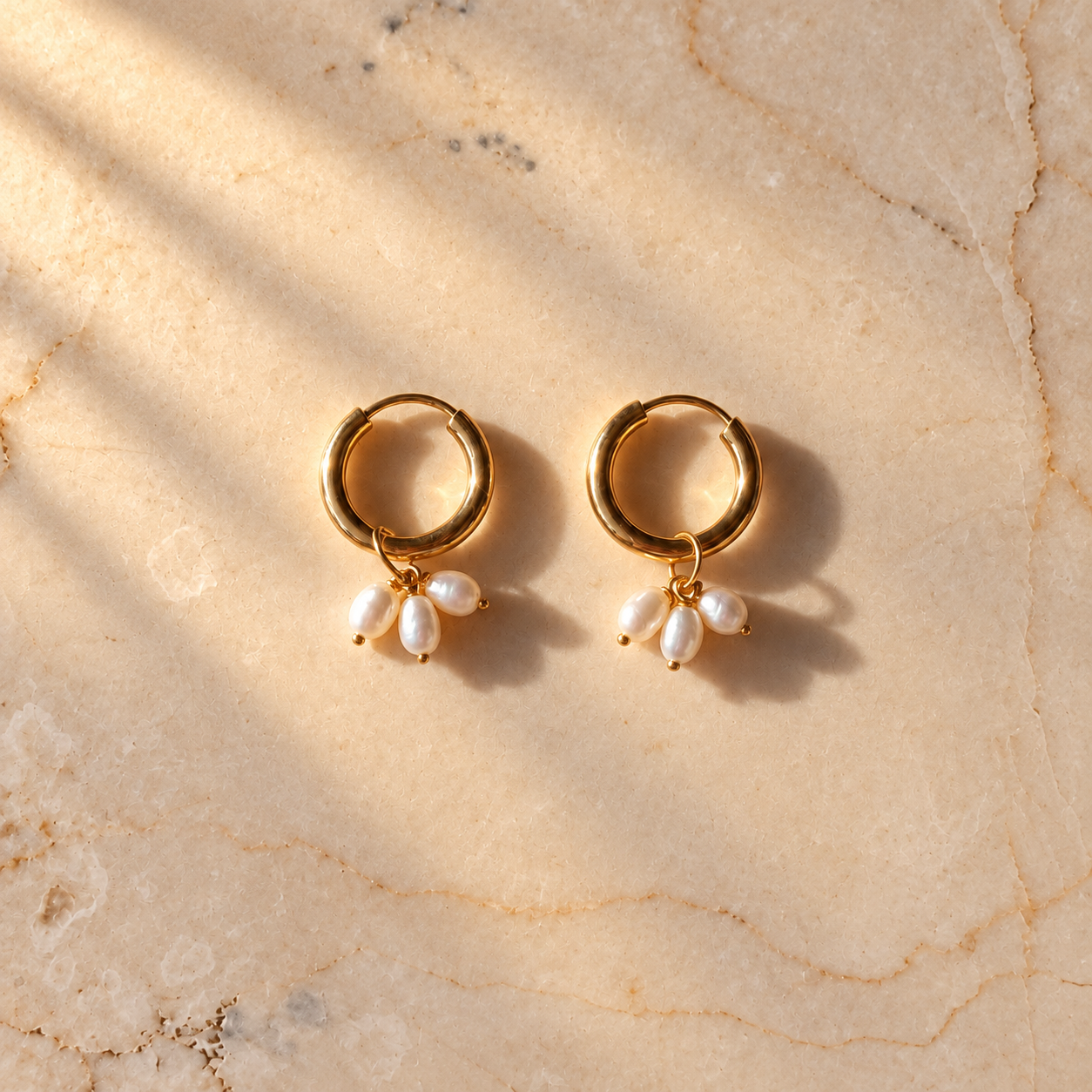 Mini Pearl Hoops