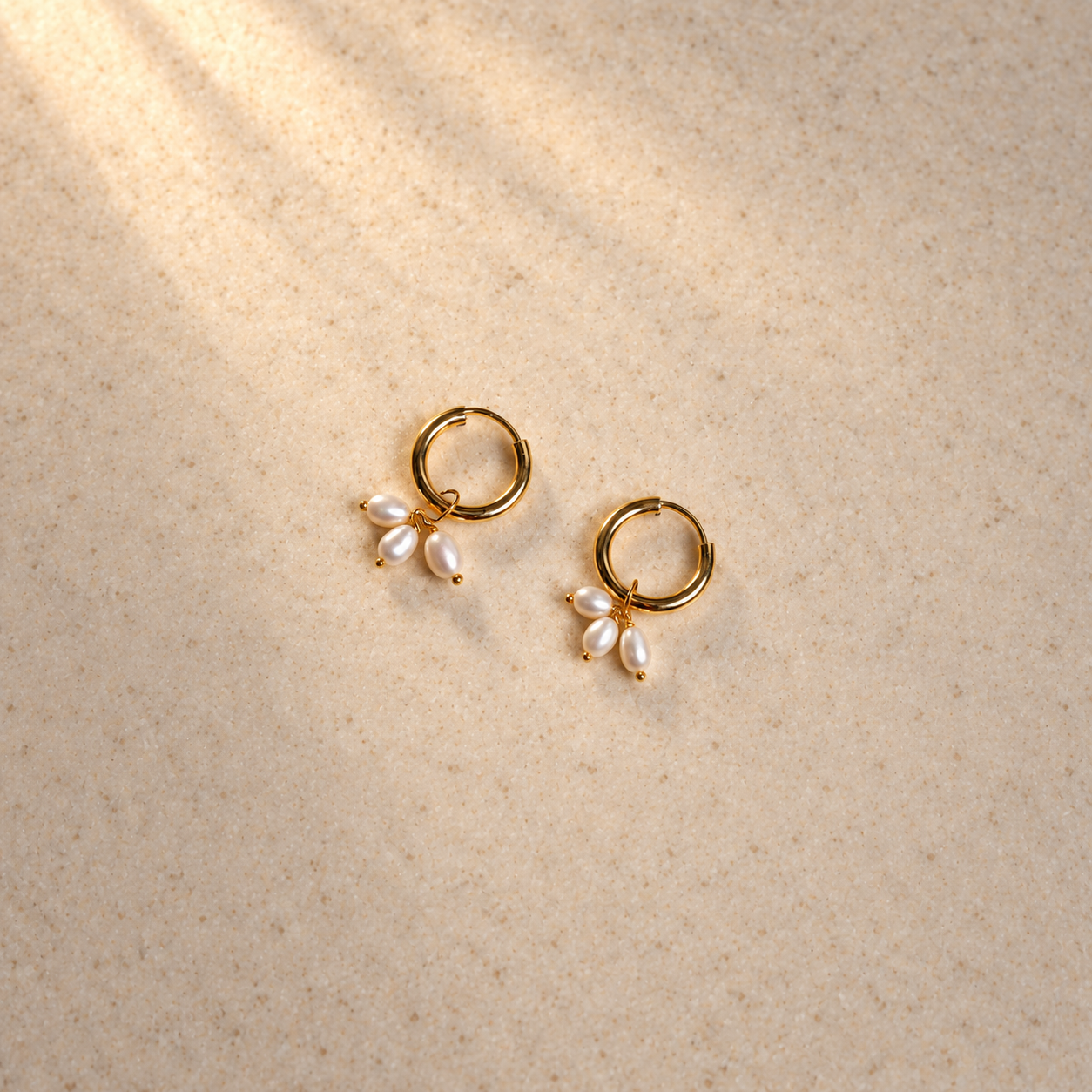 Mini Pearl Hoops