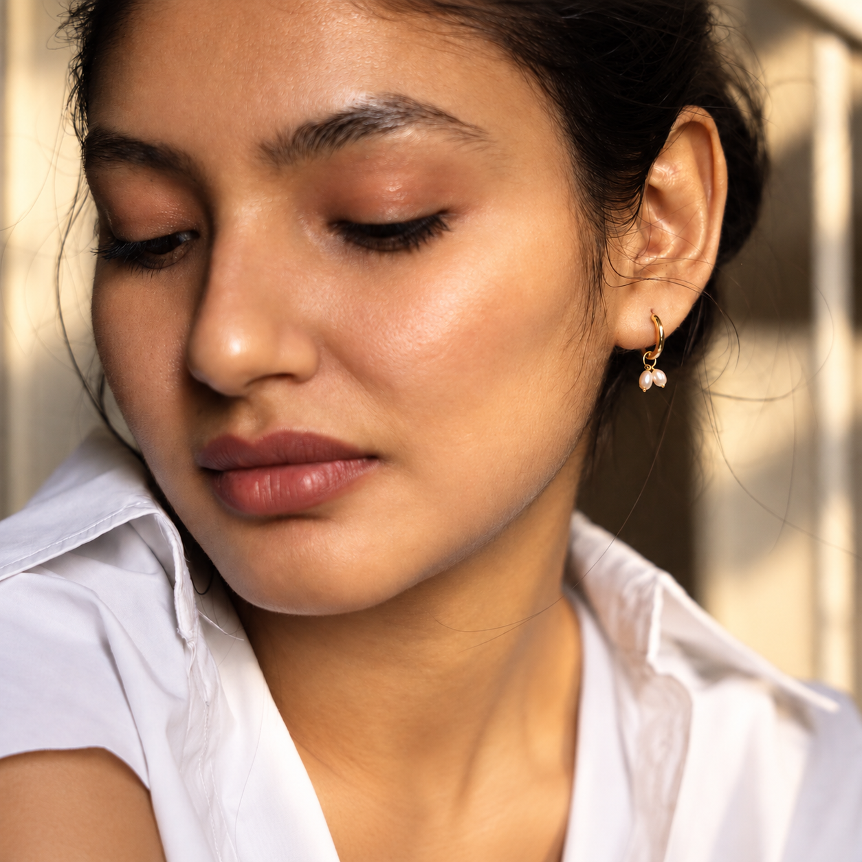 Mini Pearl Hoops