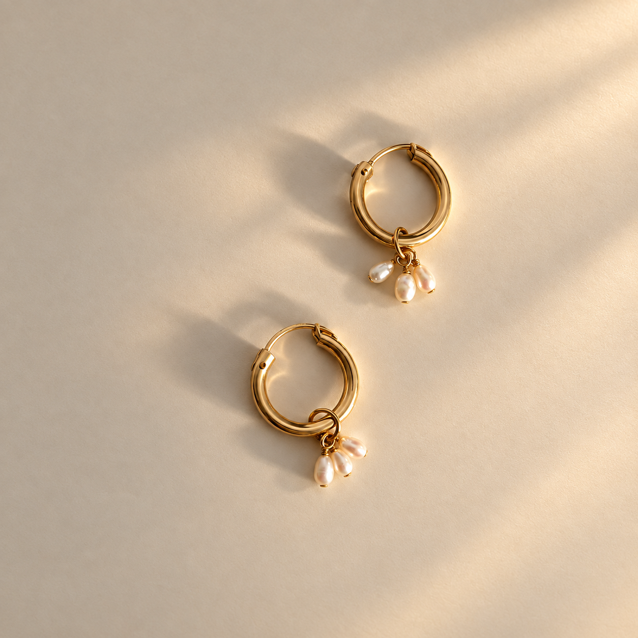 Mini Pearl Hoops