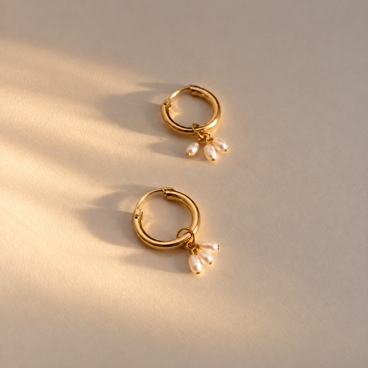 Mini Pearl Hoops