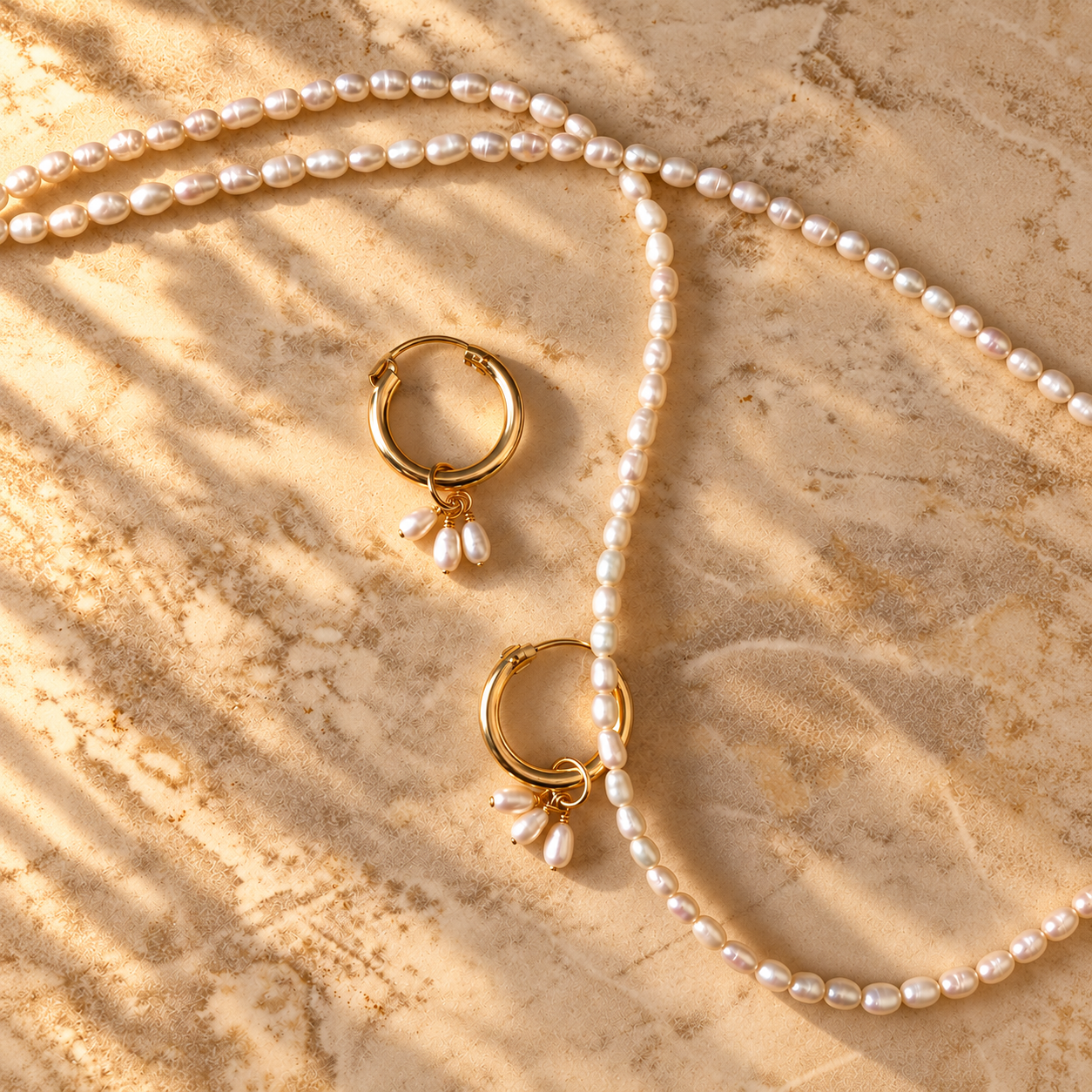 Mini Pearl Hoops