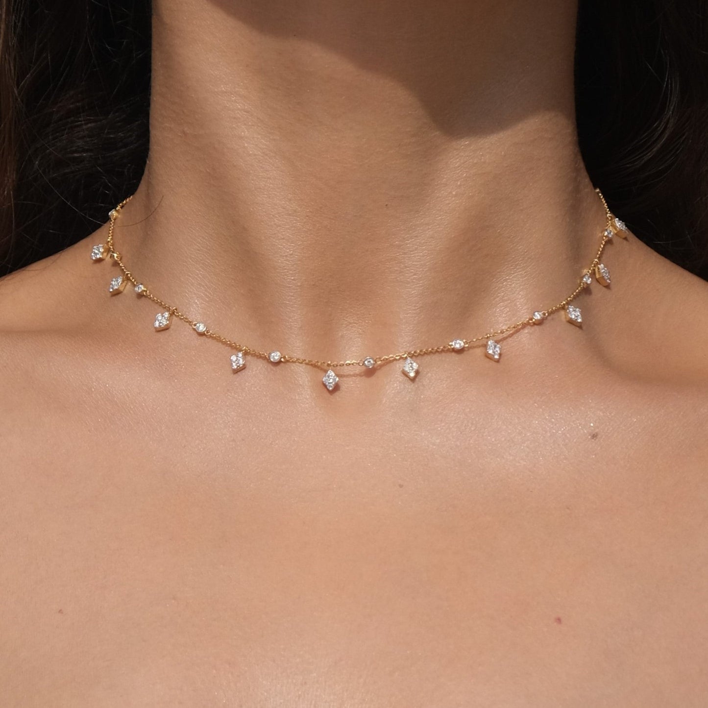 Scattered Diamond Necklace