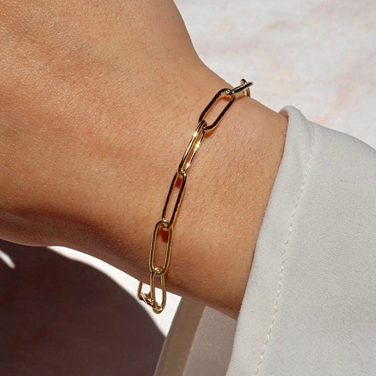 Paperclip link chain bracelet