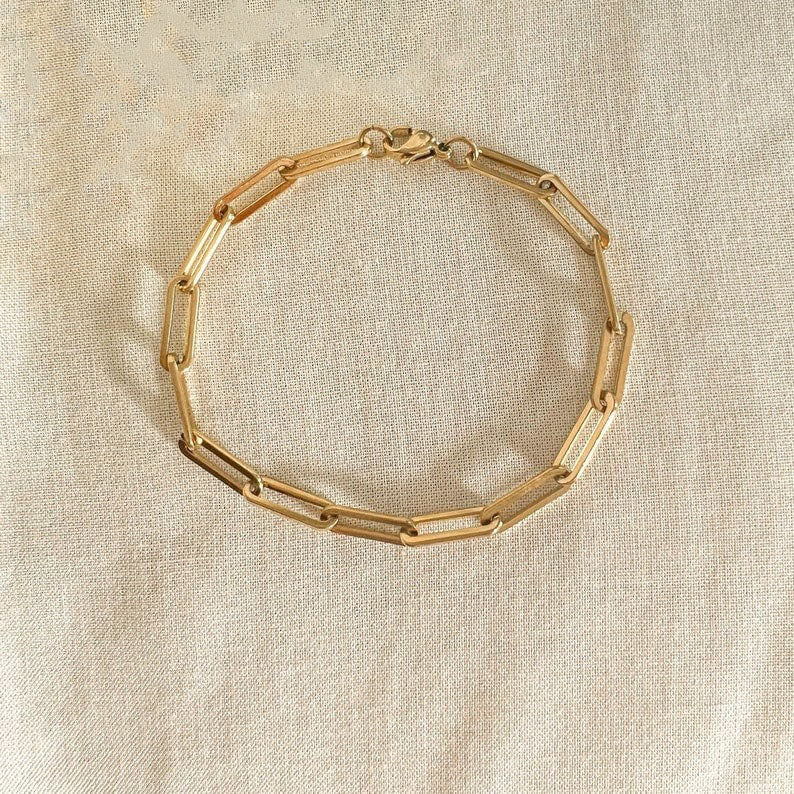 Paperclip link chain bracelet