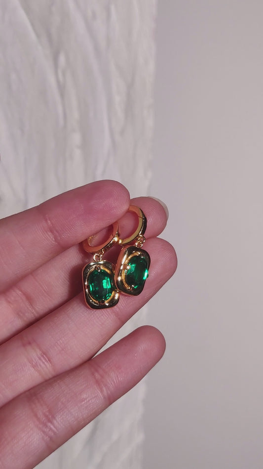 Petite Emerald Nebula Danglers