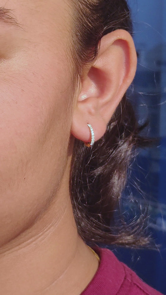 Pavé Diamond Mini Hoops