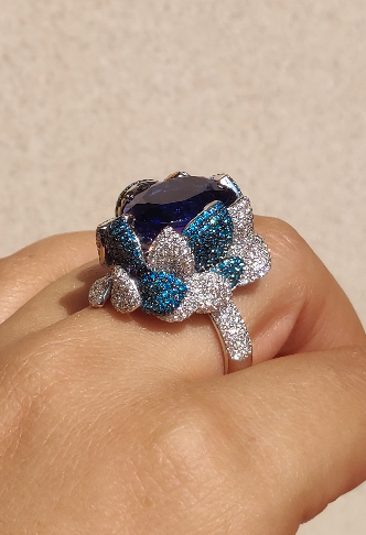 Tanzanite blossom ring