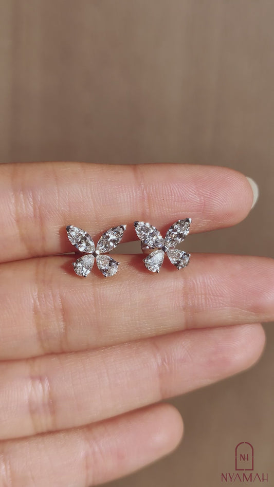 Classic Butterfly Diamond Studs