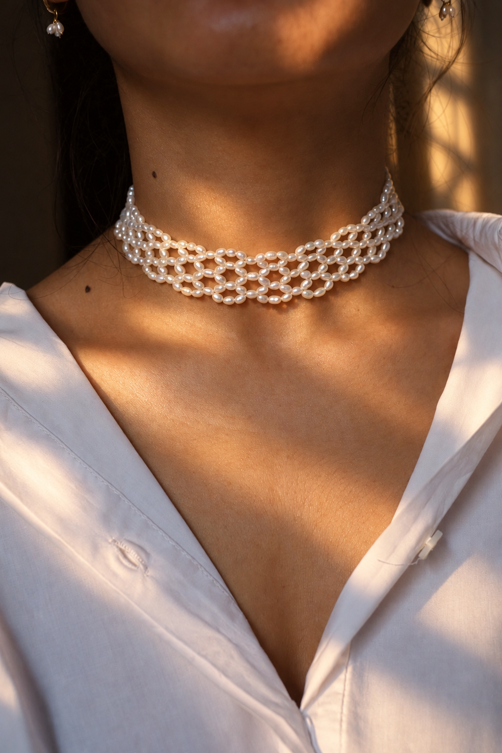 Multi-Strand Pearl Choker