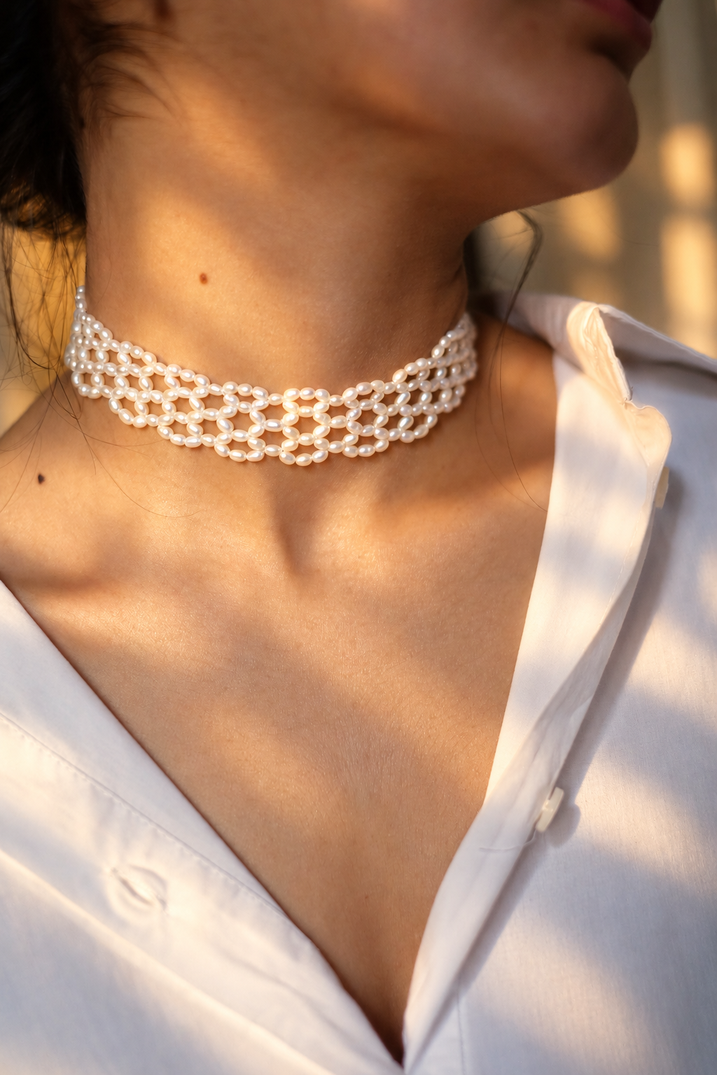 Multi-Strand Pearl Choker