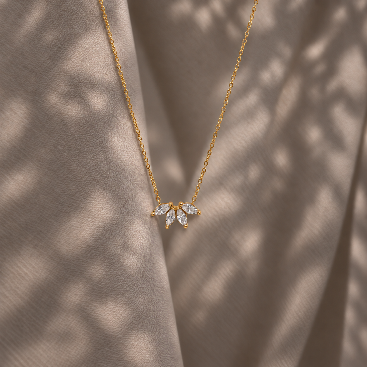 Lotus diamond necklace