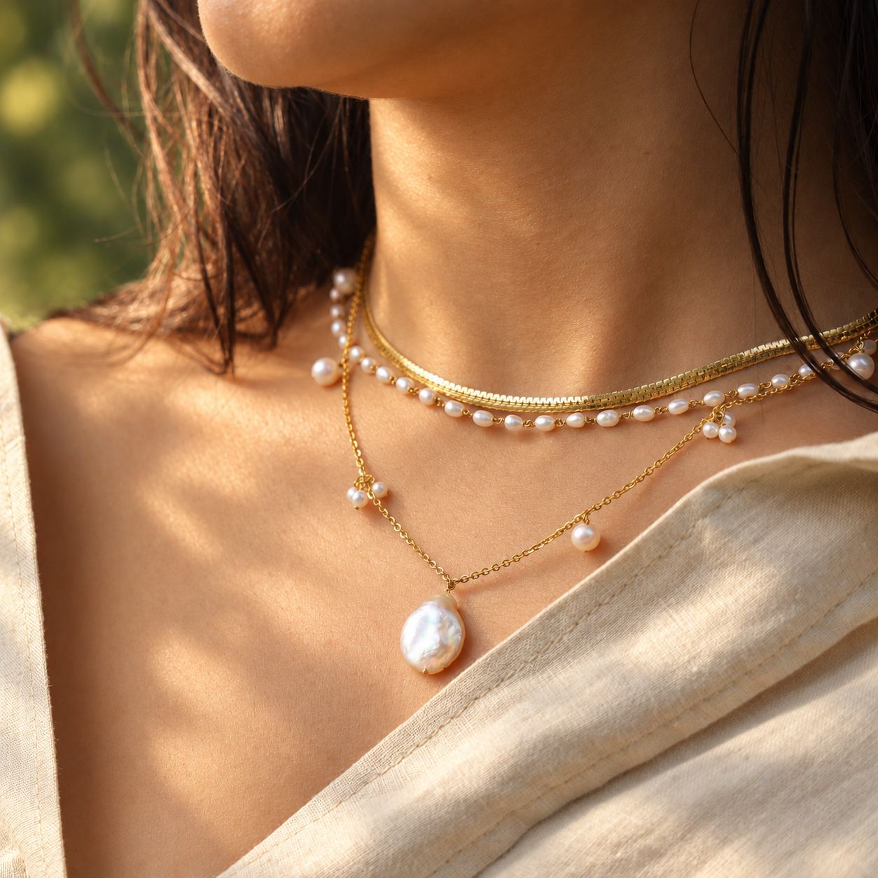Mismatched Pearl Necklace