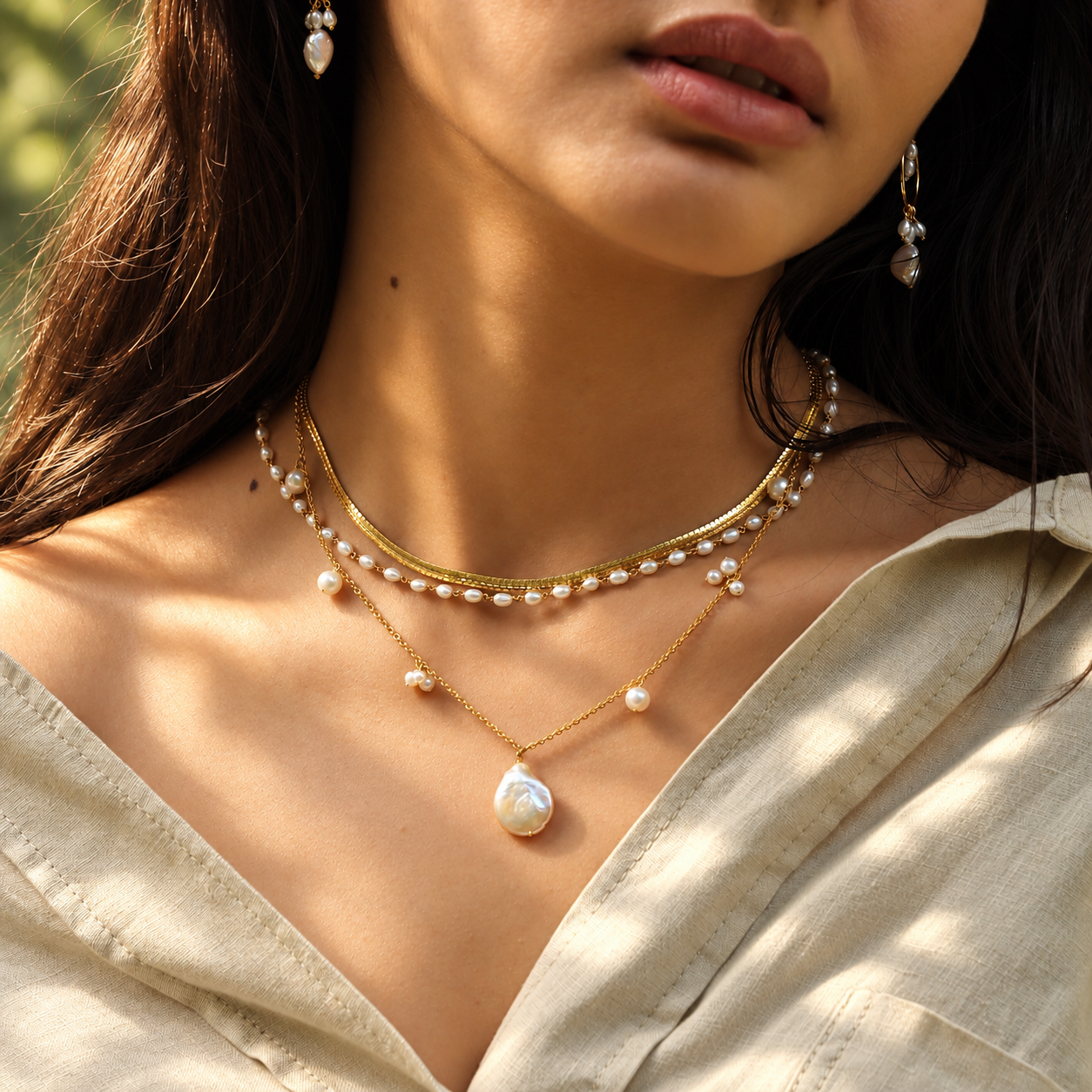 Mismatched Pearl Necklace