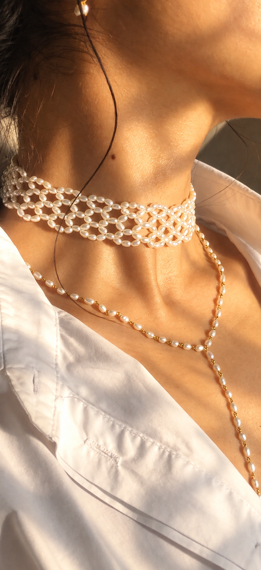 Multi-Strand Pearl Choker