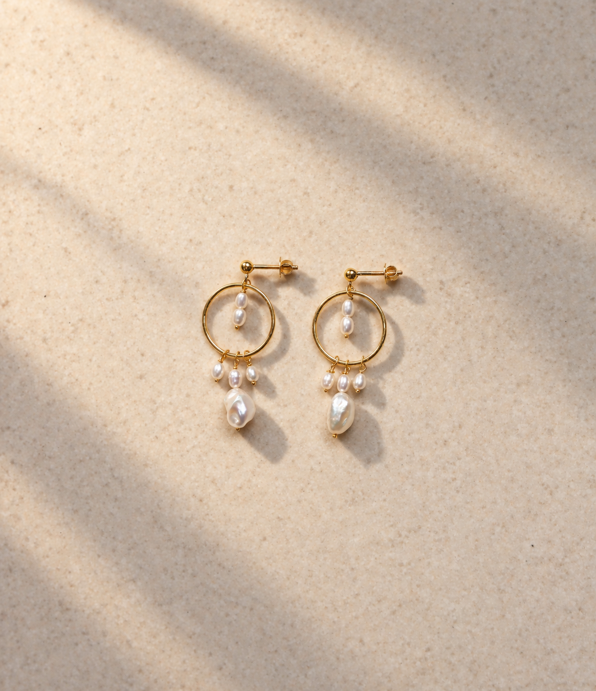 Drop Pearl Hoops
