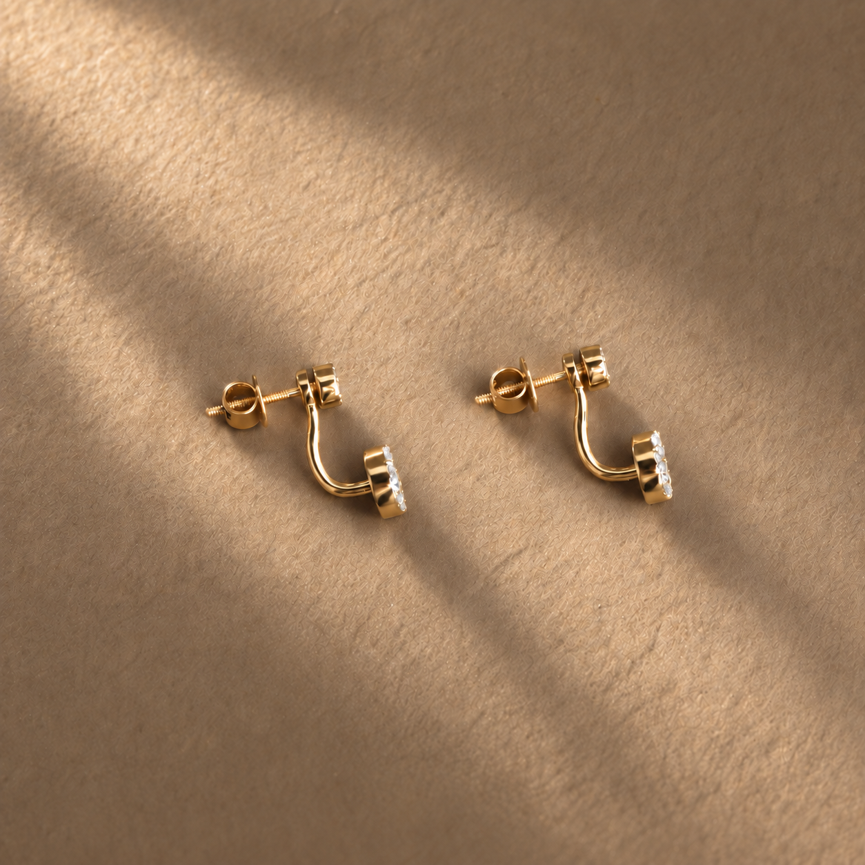 Front Back Diamond Jacket Earrings