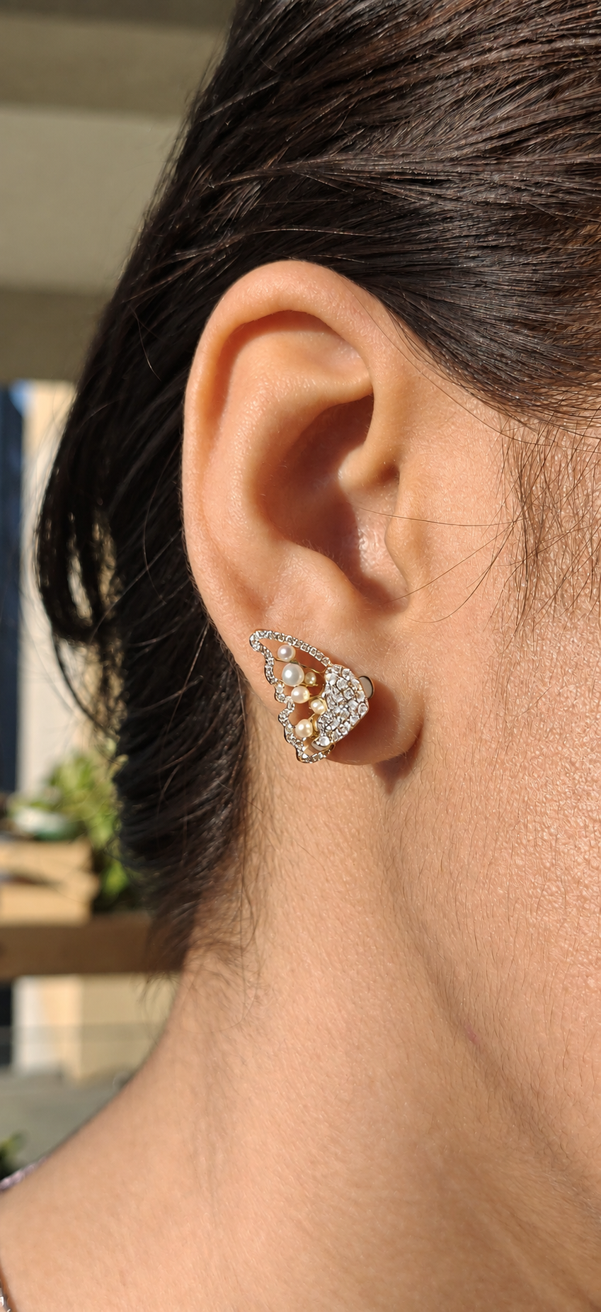 Three Way Diamond Butterfly Earrings
