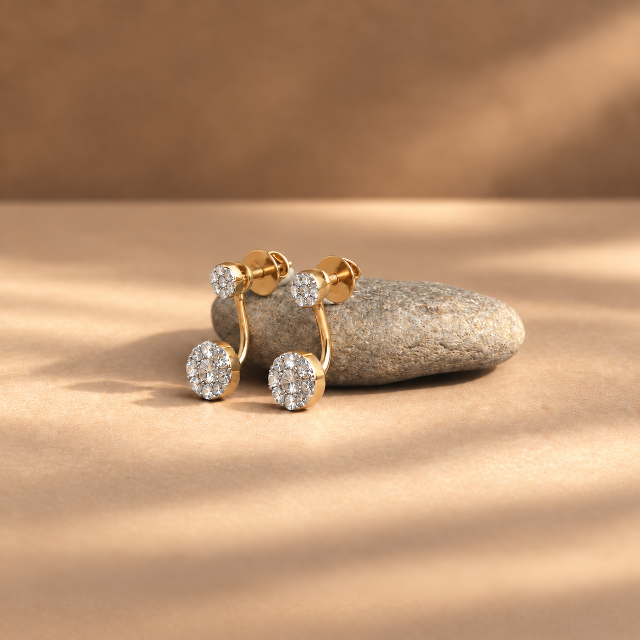 Front Back Diamond Jacket Earrings