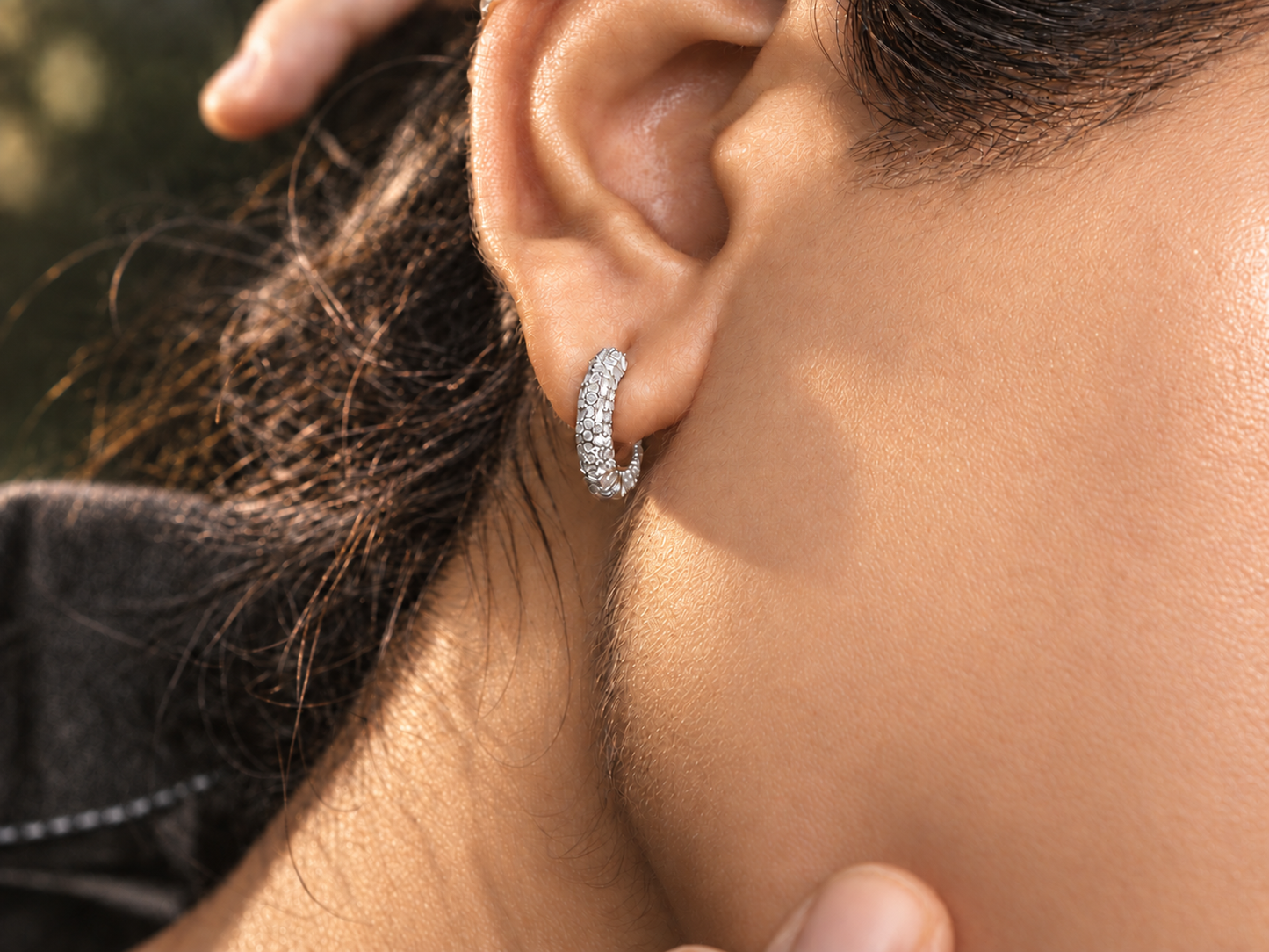 Chunky Diamond Huggie Hoops (Small)