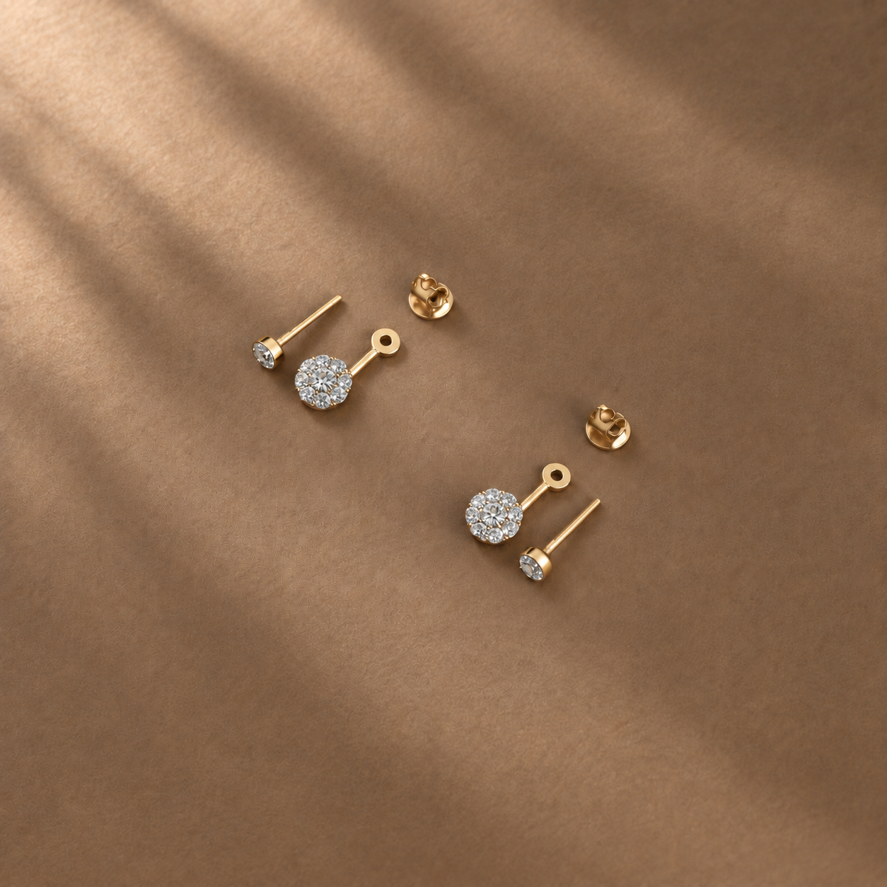 Front Back Diamond Jacket Earrings
