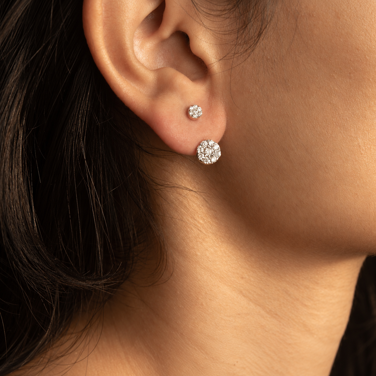 Front Back Diamond Jacket Earrings
