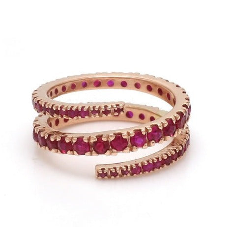 Serpents Embrace Ruby Ring (Natural Rubies)