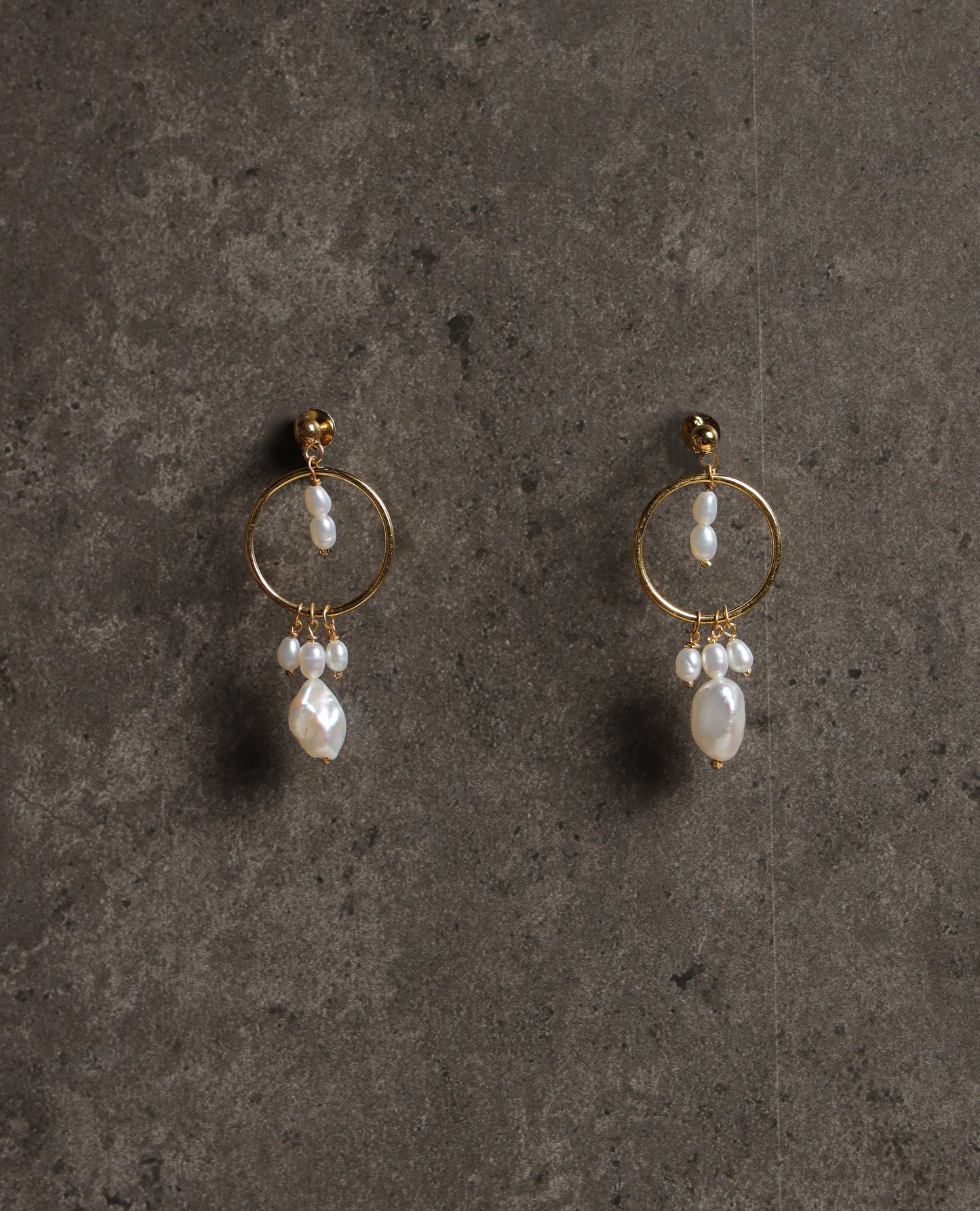 Drop Pearl Hoops