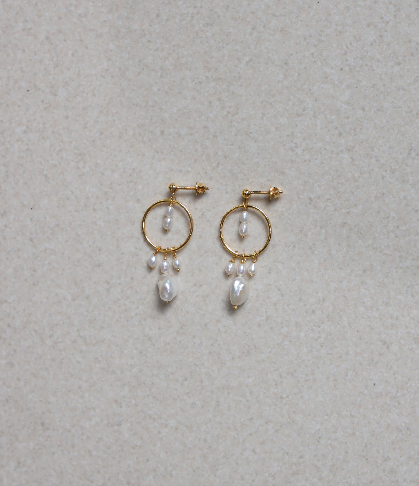 Drop Pearl Hoops