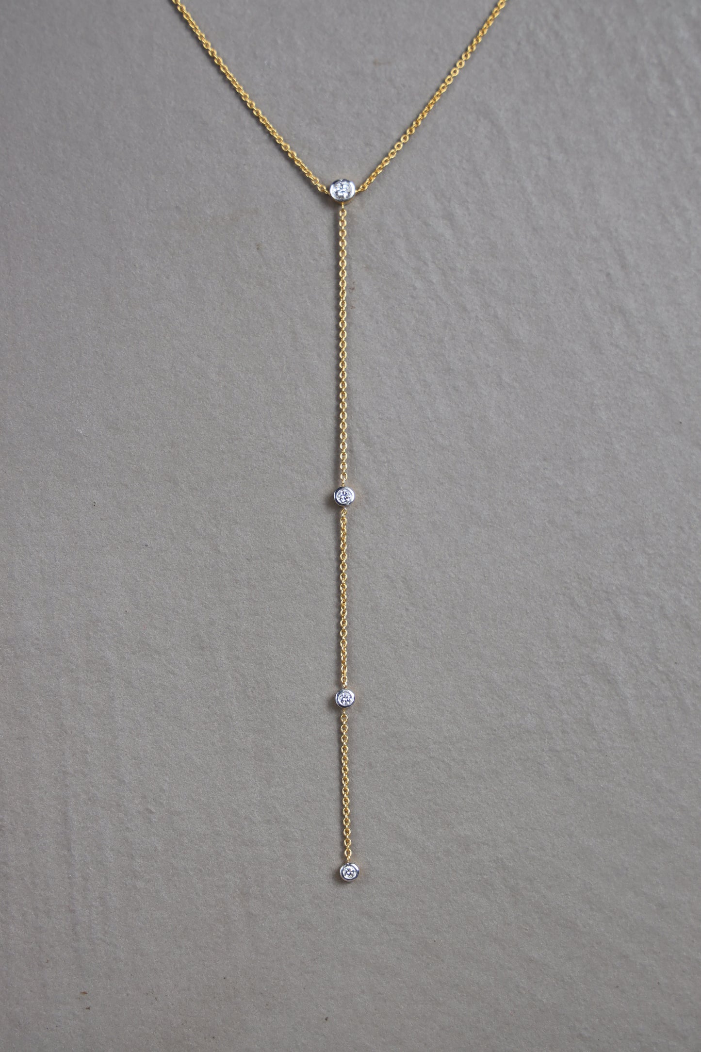 Petite Pearl and Diamond Lariat Necklace