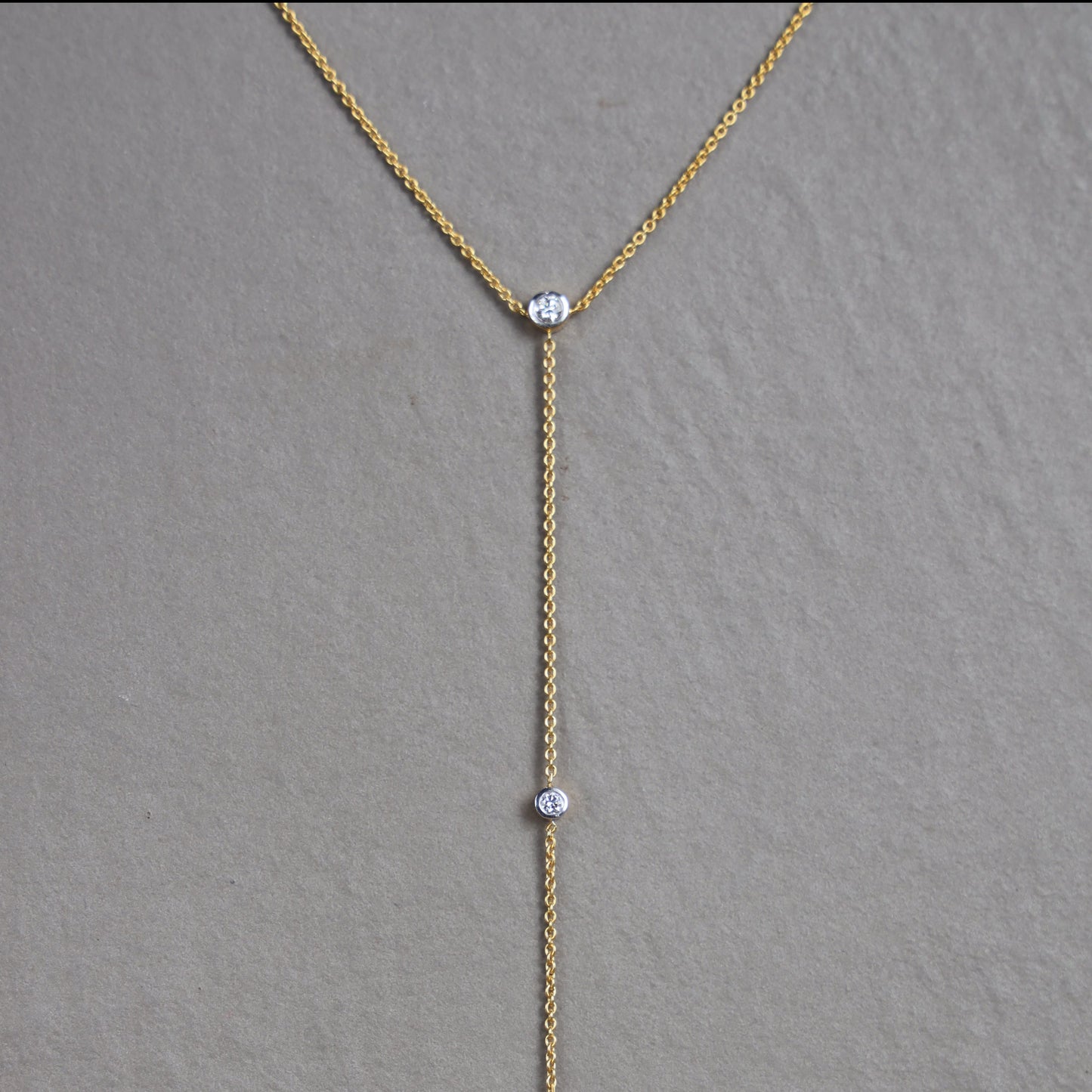 Petite Pearl and Diamond Lariat Necklace