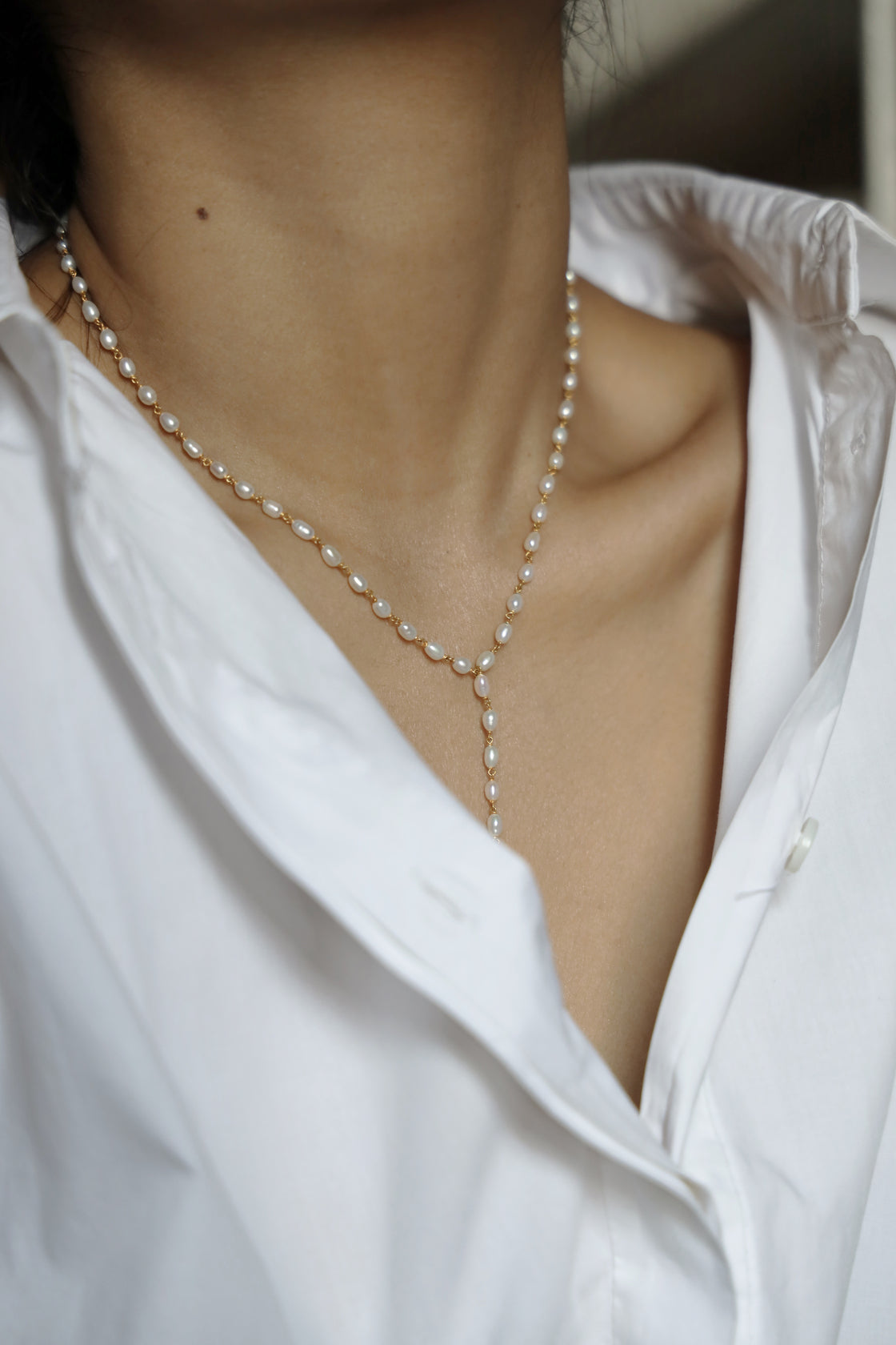 Pearlie Lariat Necklace