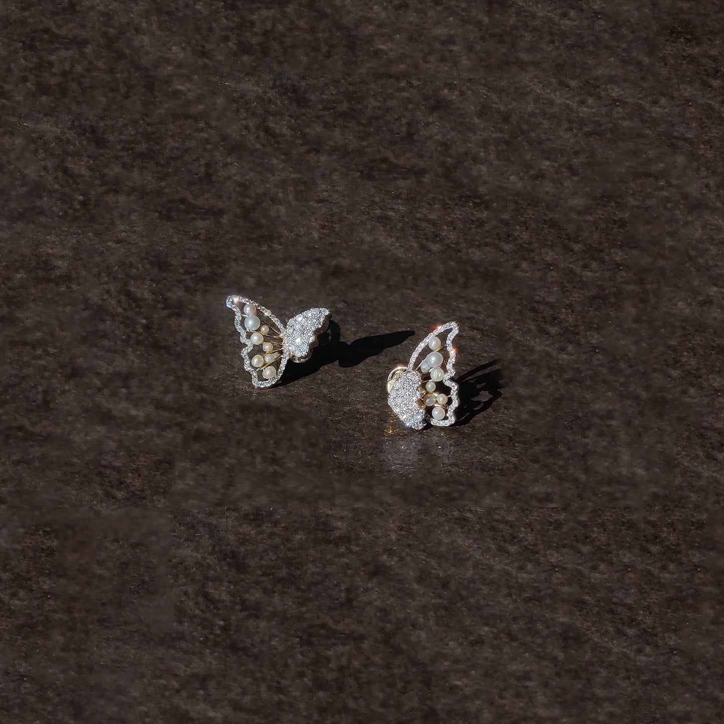 Three Way Diamond Butterfly Earrings