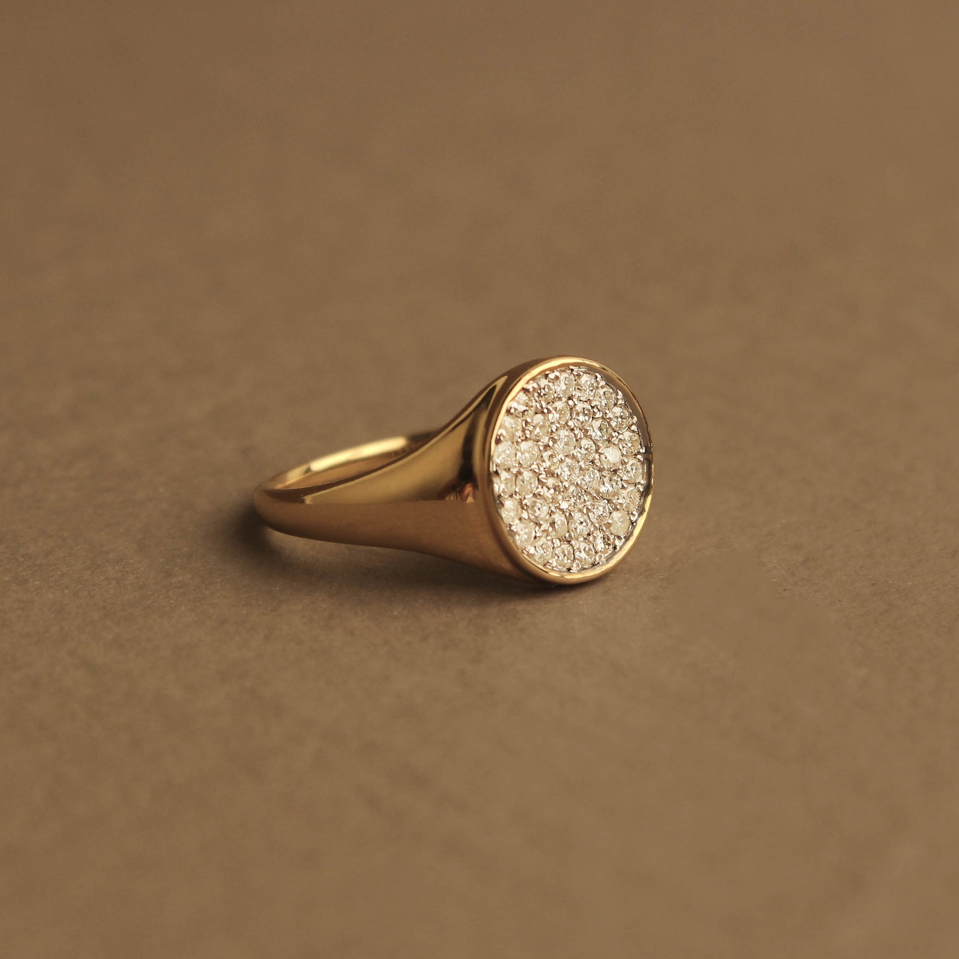 Buy Men's Concave Style Pave Diamond Statement Signet Ring in Platinum