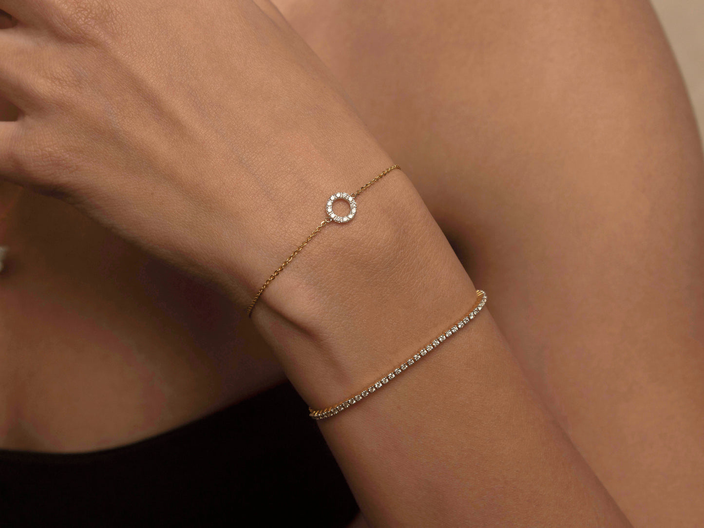 Open Circle Diamond Bracelet