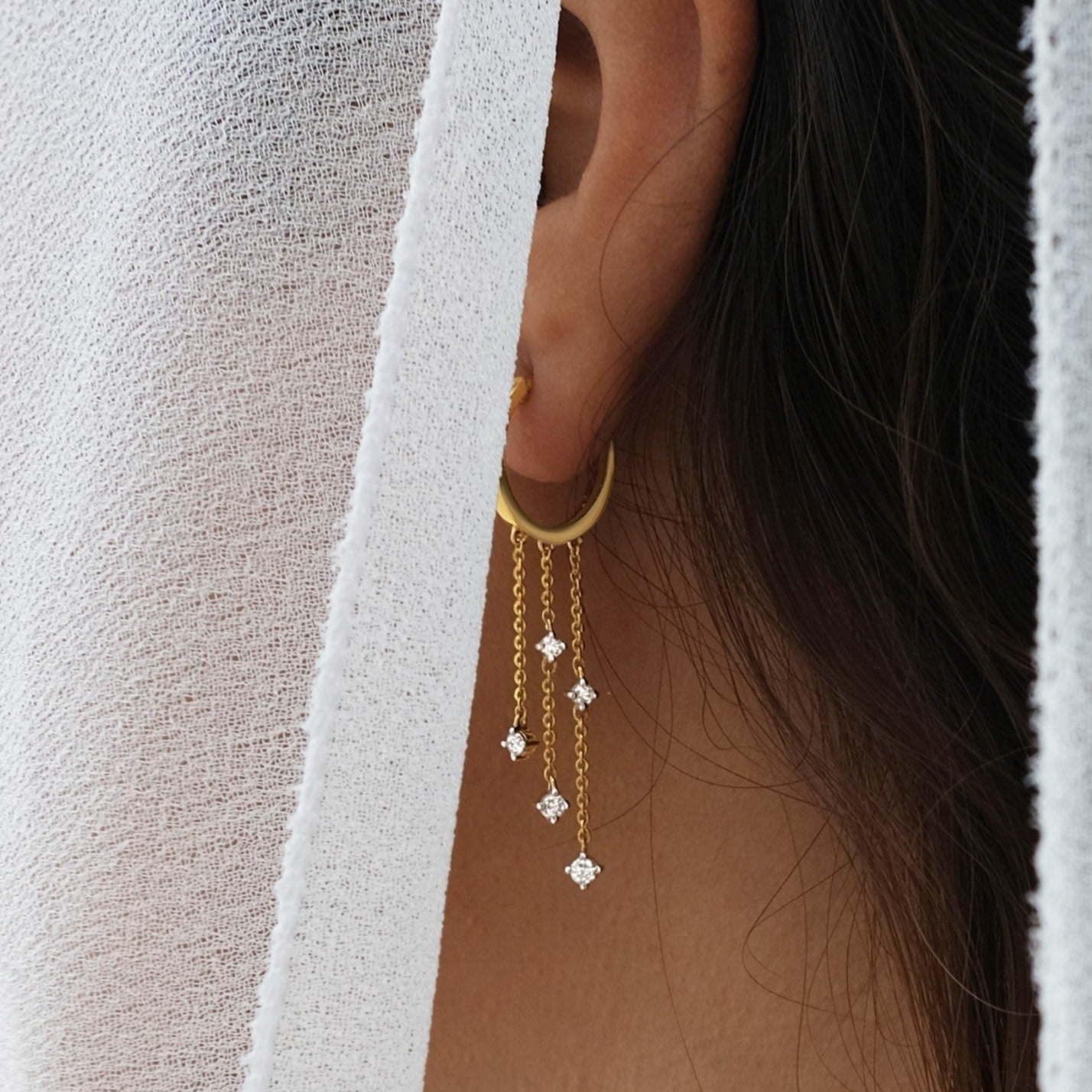Diamond Waterflow Earrings
