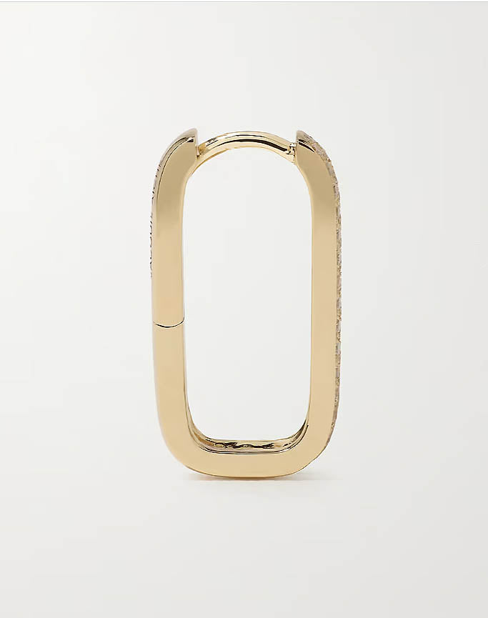 Paperclip Diamond Huggie Hoops