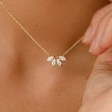 Lotus diamond necklace