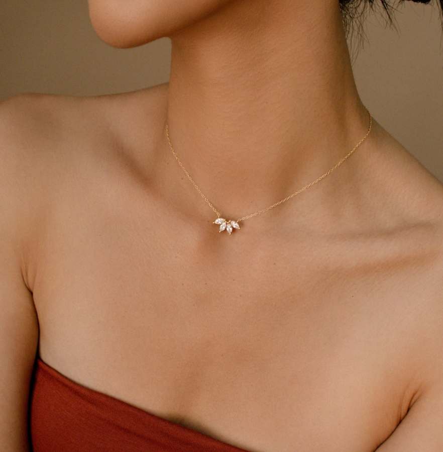 Lotus diamond necklace