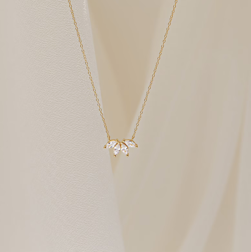 Lotus diamond necklace