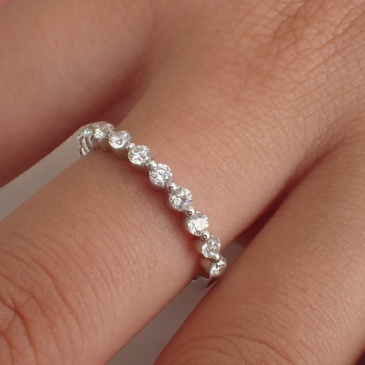 Round Diamond Half Eternity Band