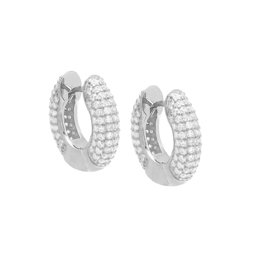 Chunky Diamond Huggie Hoops (Small)