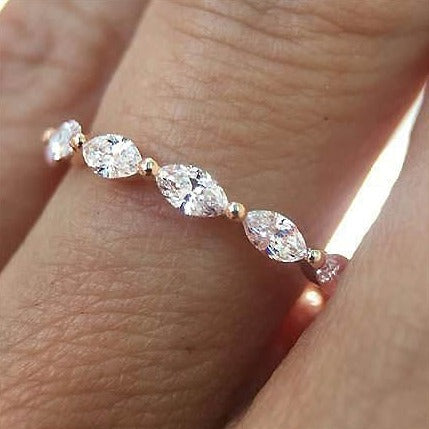 Marquise Diamond Half Eternity Band