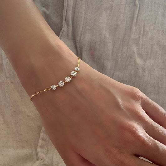 Pavé Diamond Disc Bracelet