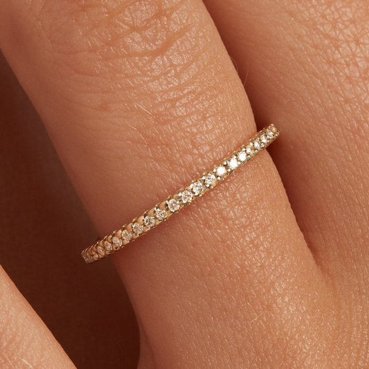 Pavé Diamond Half Eternity Band (0.25ct)