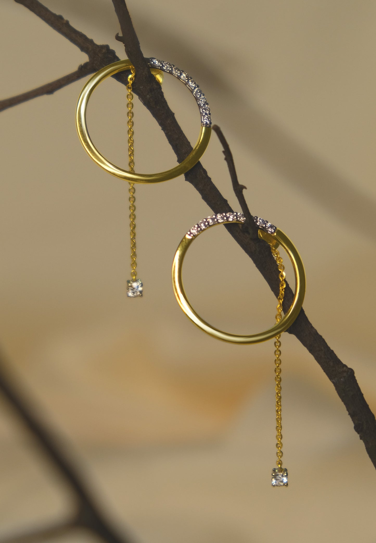 Hoop Drop Diamond Earrings