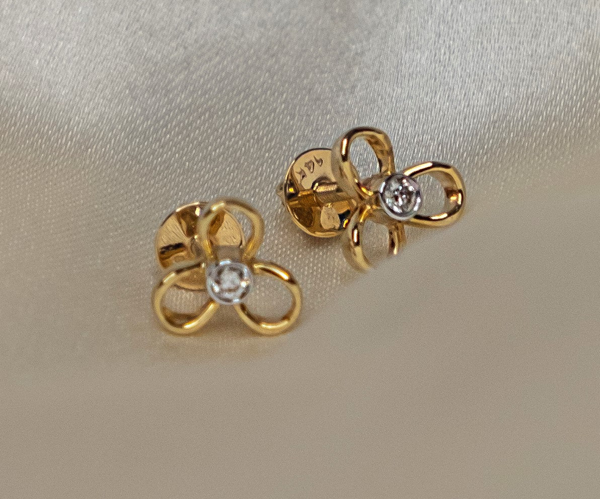 Diamond Flower Studs