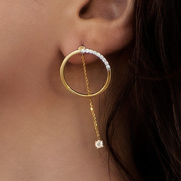 Hoop Drop Diamond Earrings