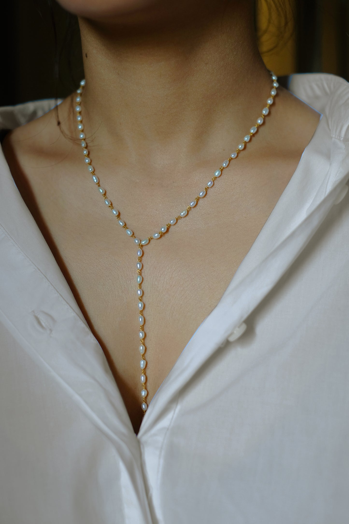 Pearlie Lariat Necklace