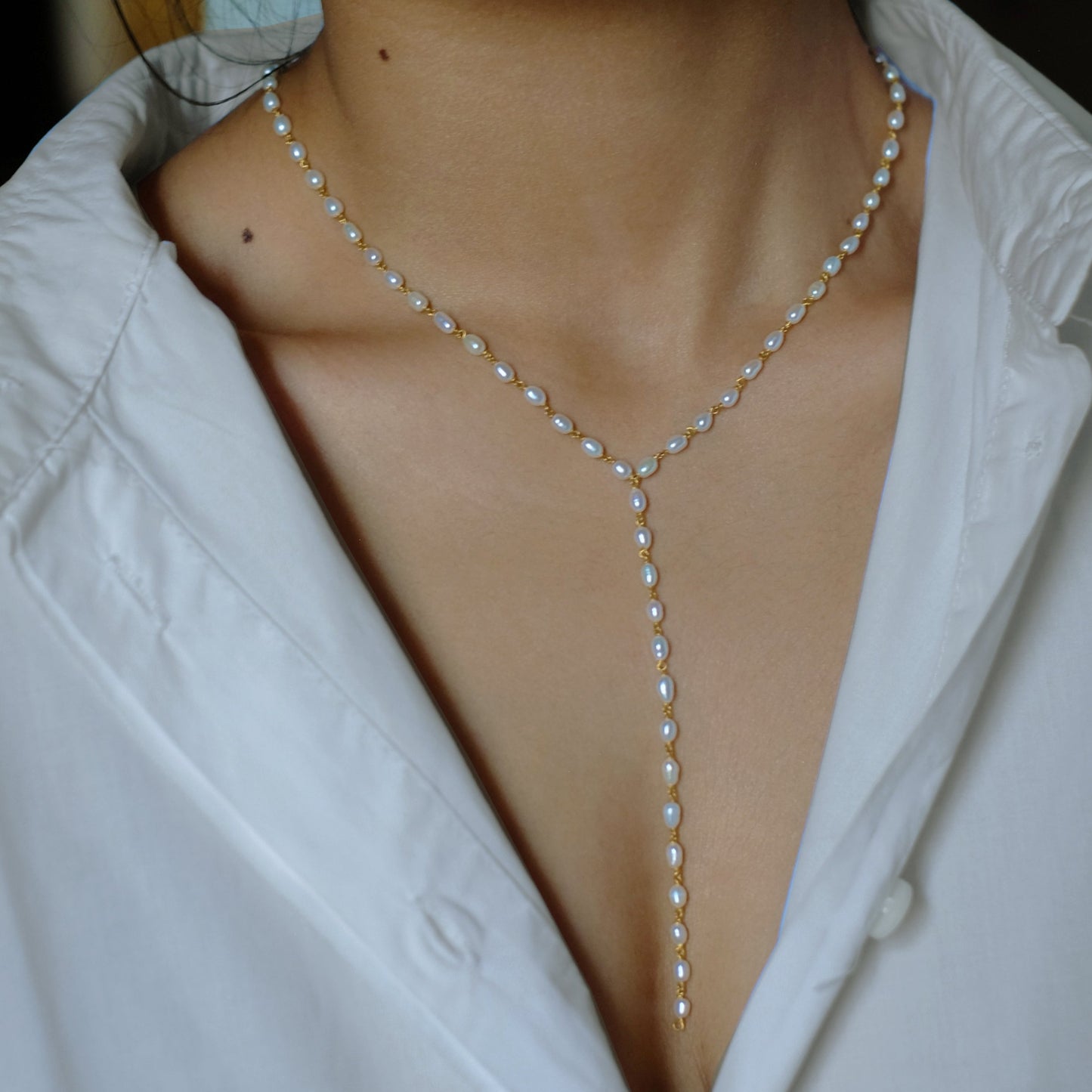 Pearlie Lariat Necklace